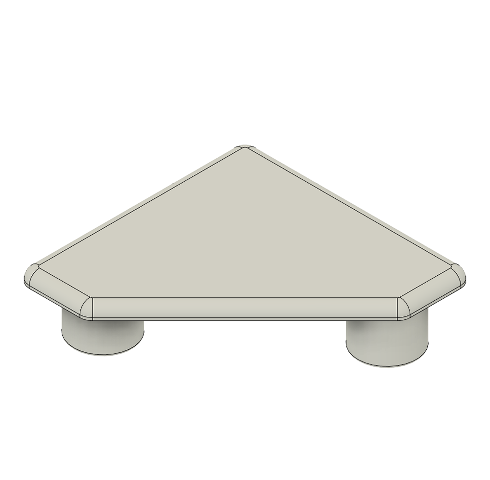 60-090-2 MODULAR SOLUTIONS POLYAMIDE PART<br>END CAP 45MM X 45MM MITER CORNER LIGHT GRAY